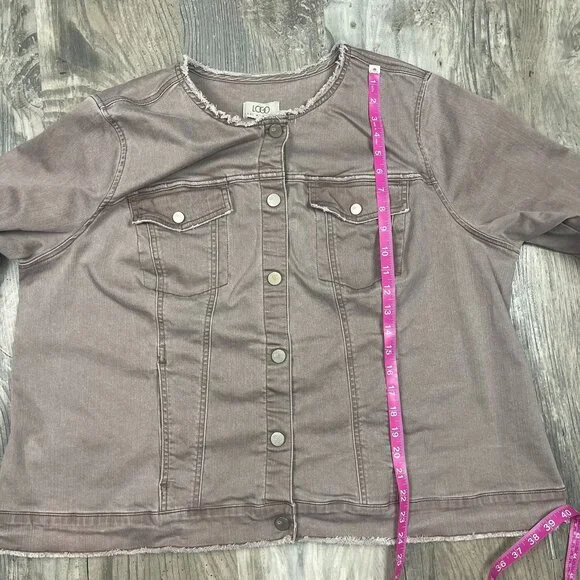 LOGO Lori Goldstein Enzyme Wash Stretch Twill Jacket 26W - Picture 6 of 9